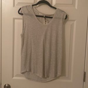 Rag & Bone White and Gray Sleeveless Top